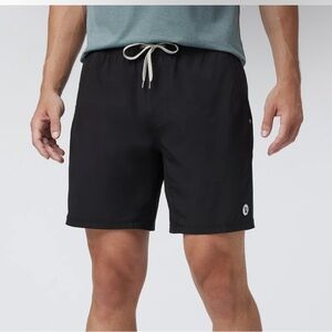 Vouri Men’s Kore Short Lined 7" Black Athletic Shorts with Drawstring